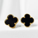 BLACK FLOWER STUD