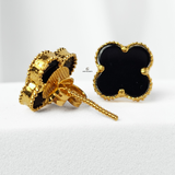 BLACK FLOWER STUD