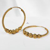 INTRICATE GOLD BEADED HOOPS