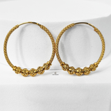 INTRICATE GOLD BEADED HOOPS