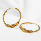 INTRICATE GOLD BEADED HOOPS