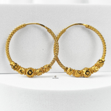 INTRICATE GOLD BEADED HOOPS