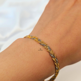 RHODIUM AND GOLD BRAIDED BRACELET