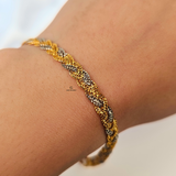 RHODIUM AND GOLD BRAIDED BRACELET