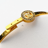 GOLD LV INITIAL CUFF BELT BANGLE