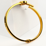 GOLD LV INITIAL CUFF BELT BANGLE