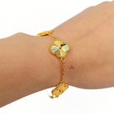 GOLD 5 FLOWER BRACELET