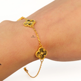 GOLD 3 FLOWER BRACELET