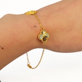 GOLD 3 FLOWER BRACELET