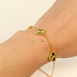 GOLD 3 FLOWER BRACELET