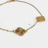 GOLD 3 FLOWER BRACELET