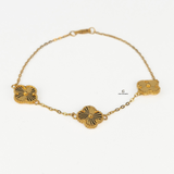 GOLD 3 FLOWER BRACELET