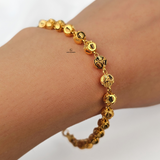 GOLD BEADED STATION BRACELET