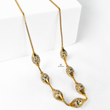 BOX CHAIN WITH RHODIUM CUTTING BEADS