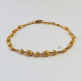 BEADED DOUBLE CHAIN BRACELET