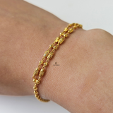 BEADED DOUBLE CHAIN BRACELET