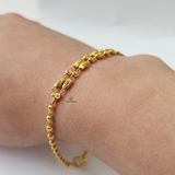 BEADED DOUBLE CHAIN BRACELET