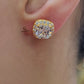 SQUARE HALO STUD EARRINGS