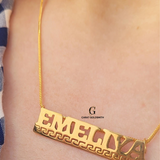 LIGHTWEIGHT ENGLISH GREEK KEY UNDERLINE NAME PLATE (NO CHAIN) | MADE TO ORDER | DISPATCHED WITHIN 1 WEEK