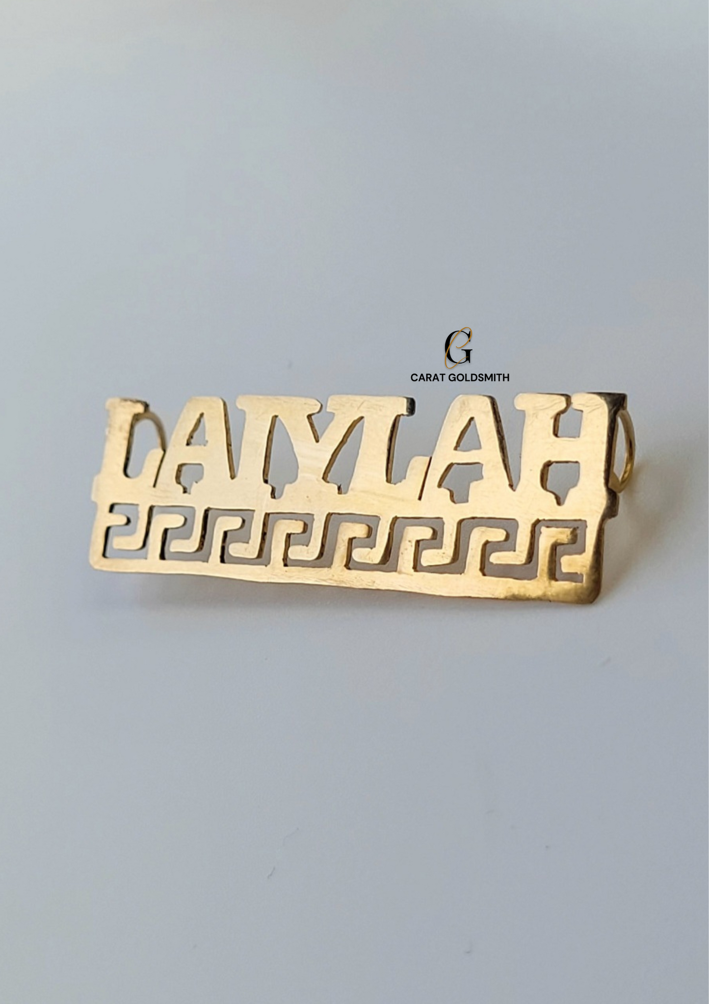 LIGHTWEIGHT ENGLISH GREEK KEY UNDERLINE NAME PLATE (NO CHAIN) | MADE TO ORDER | DISPATCHED WITHIN 1 WEEK