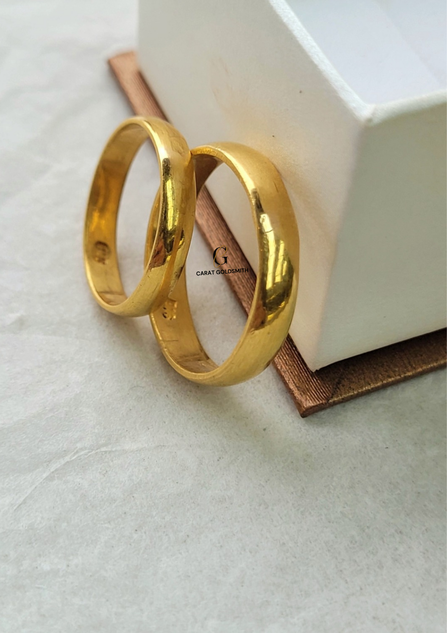 HIS AND HERS BANDS - POLISHED GOLD | MADE TO ORDER | DISPATCHED WITHIN 1 WEEK