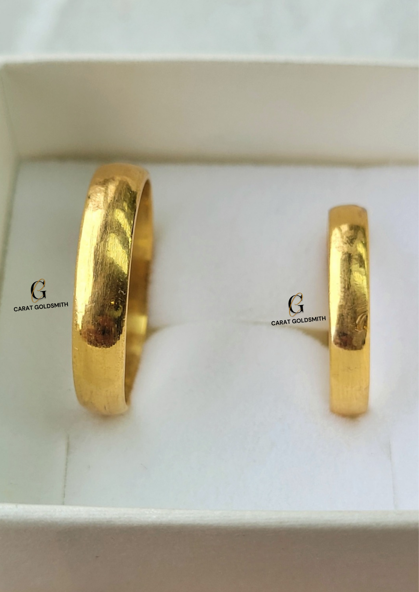 HIS AND HERS BANDS - POLISHED GOLD | MADE TO ORDER | DISPATCHED WITHIN 1 WEEK