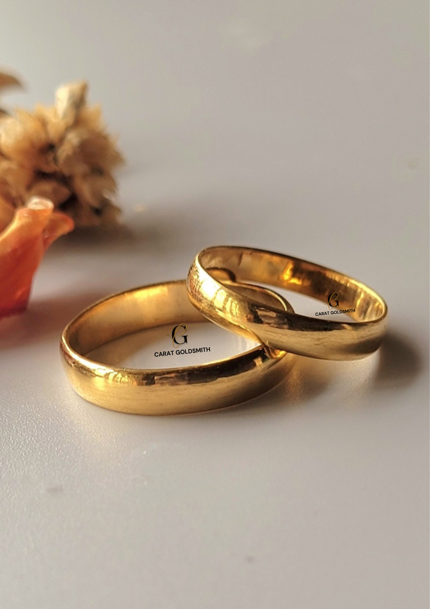 HIS AND HERS BANDS - POLISHED GOLD | MADE TO ORDER | DISPATCHED WITHIN 1 WEEK