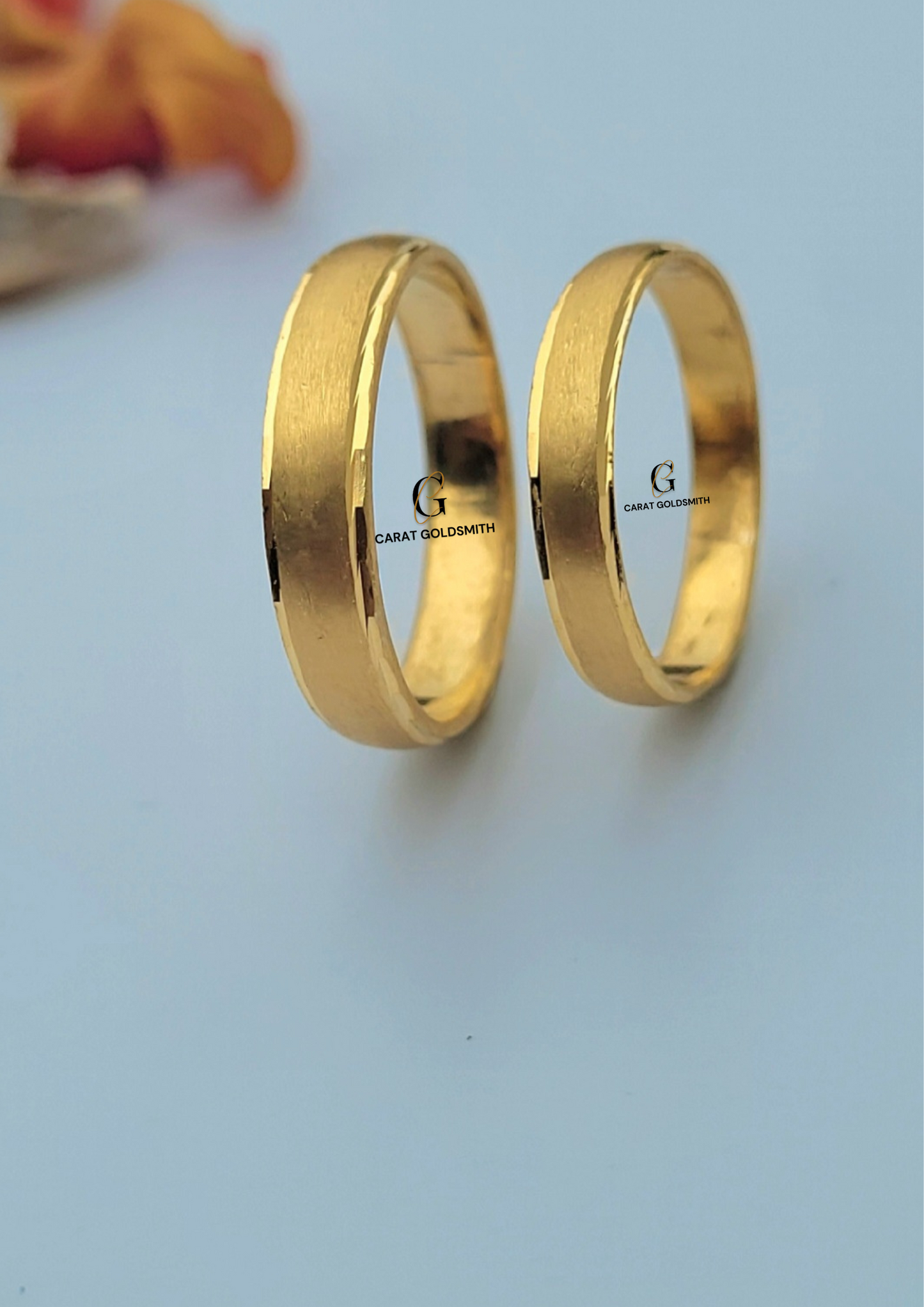 HIS AND HERS BANDS - MATT FINISH WITH DIAMOND CUT EDGING | MADE TO ORDER | DISPATCHED WITHIN 1 WEEK