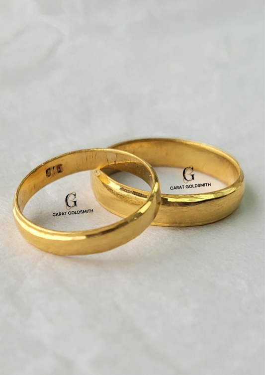 HIS AND HERS BANDS - POLISHED FINISH WITH DIAMOND CUT EDGE | MADE TO ORDER | DISPATCHED WITHIN 1 WEEK