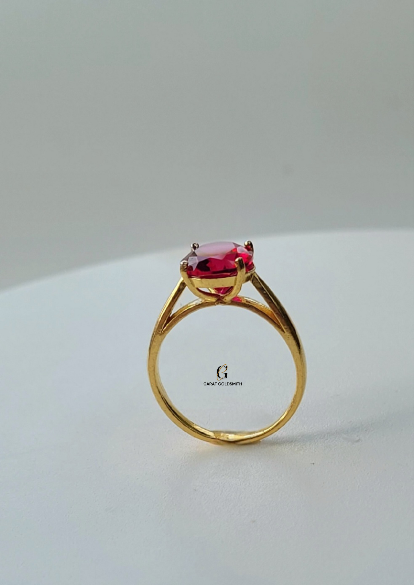 FUCHSIA PINK OVAL RING