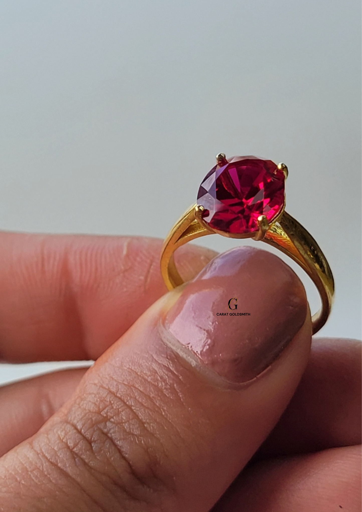 FUCHSIA PINK OVAL RING