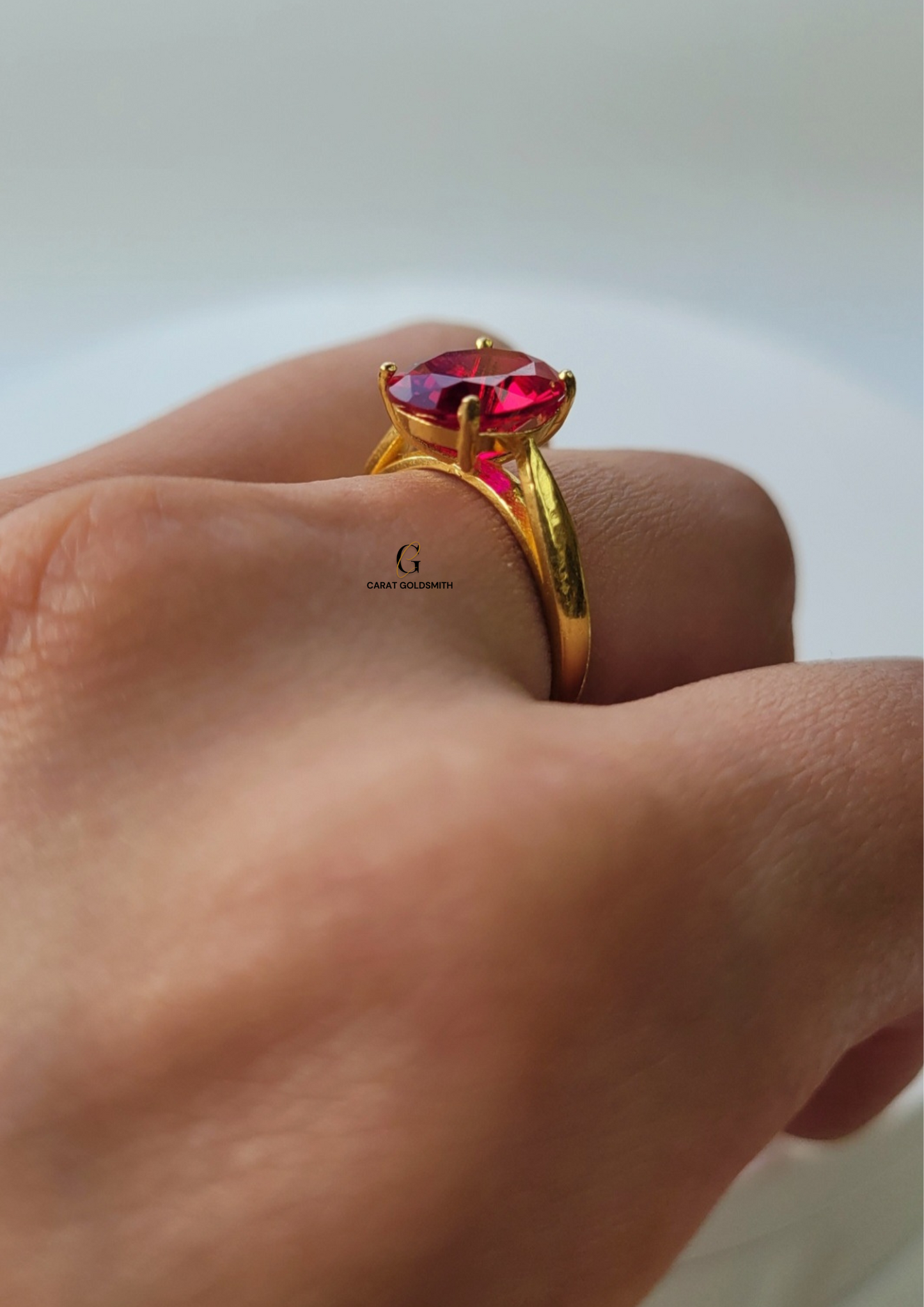 FUCHSIA PINK OVAL RING