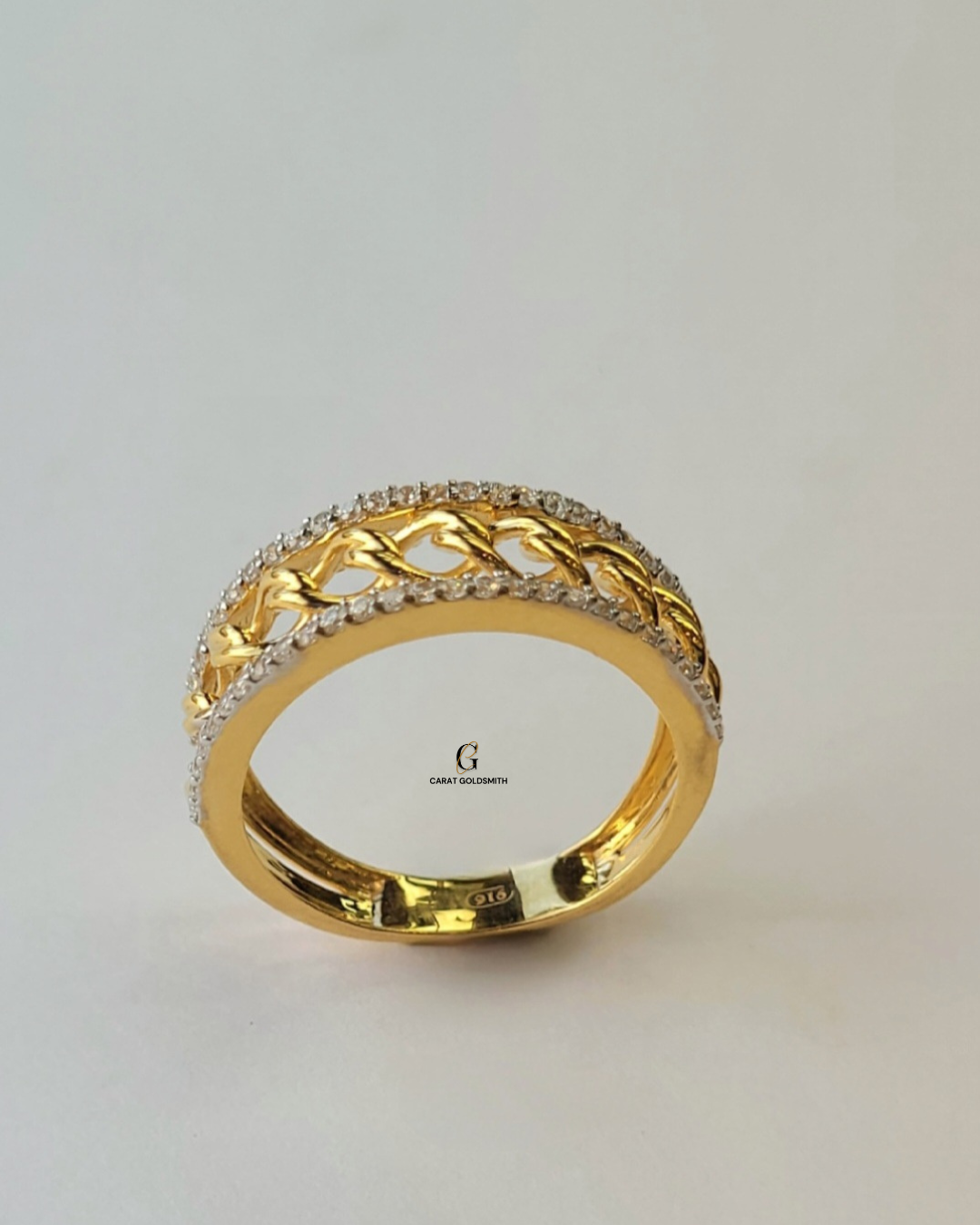 CUBAN DESIGN STONE RING