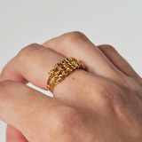 TRIPLE ROW BEADED RING