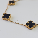 BLACK 5 FLOWER BRACELET