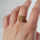 CITRINE HALO SCREW RING