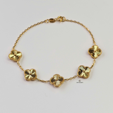 GOLD 5 FLOWER BRACELET - SMALL