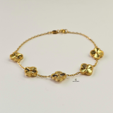 GOLD 5 FLOWER BRACELET - SMALL