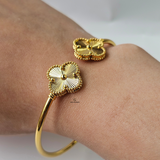 GOLD FLOWER CUFF BANGLE