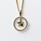 STAR HANGING DIAMANTE PENDANT