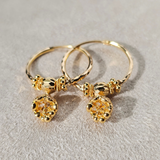 CUBIC ZIRCONIA GOLD DROP EARRINGS