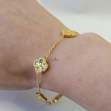 DIAMANTE PAVÉ 5 FLOWER BRACELET - SMALL