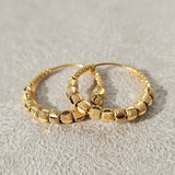 HOOP EARRINGS WITH DIAMOND CUT DESIGN