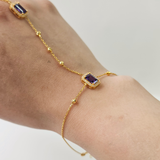 AMETHYST HALO HAND CHAIN