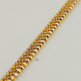DOTTED DESIGN RHODIUM & GOLD BRACELET