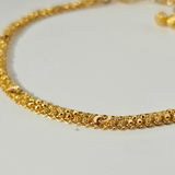 FLAT DIAMOND CUT BRACELET WITH CHARM