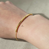 BEADED FINE CHAIN BRACELET