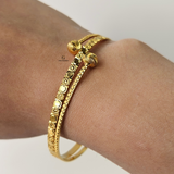 DOUBLE BALL CROSSOVER FIXED BANGLE