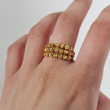 CHUNKY TRIPLE ROW BEADED RING