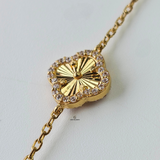DIAMANTE PAVÉ 5 FLOWER BRACELET - SMALL
